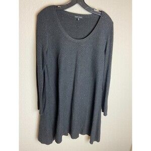 Eileen Fisher Womens Sweater Dark Gray Size M Solid Pullover Scoop Neck Knitted